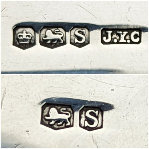 1960 British Vintage Sterling Silver Handle Double Blade Folding Mini Knife